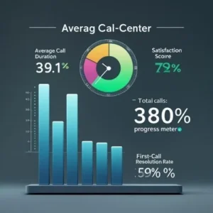 UI of an AI call handling dashboard showing bookings, call stats, or a chatbot